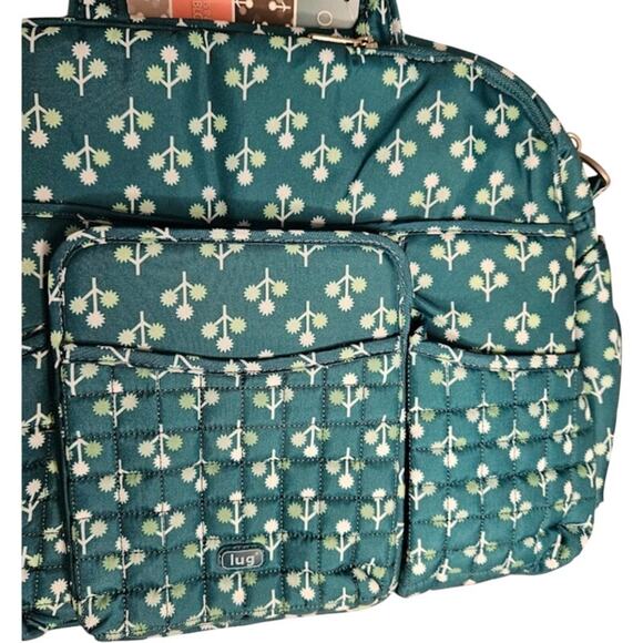 Lug Carry All Bag TukTuk New with Tags Aqua Teal Orchard Print Grad, Vaca, Baby - Picture 2 of 7